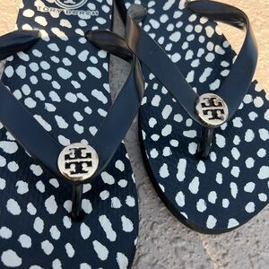 Tory Burch Black and White Polka Dot Sandals